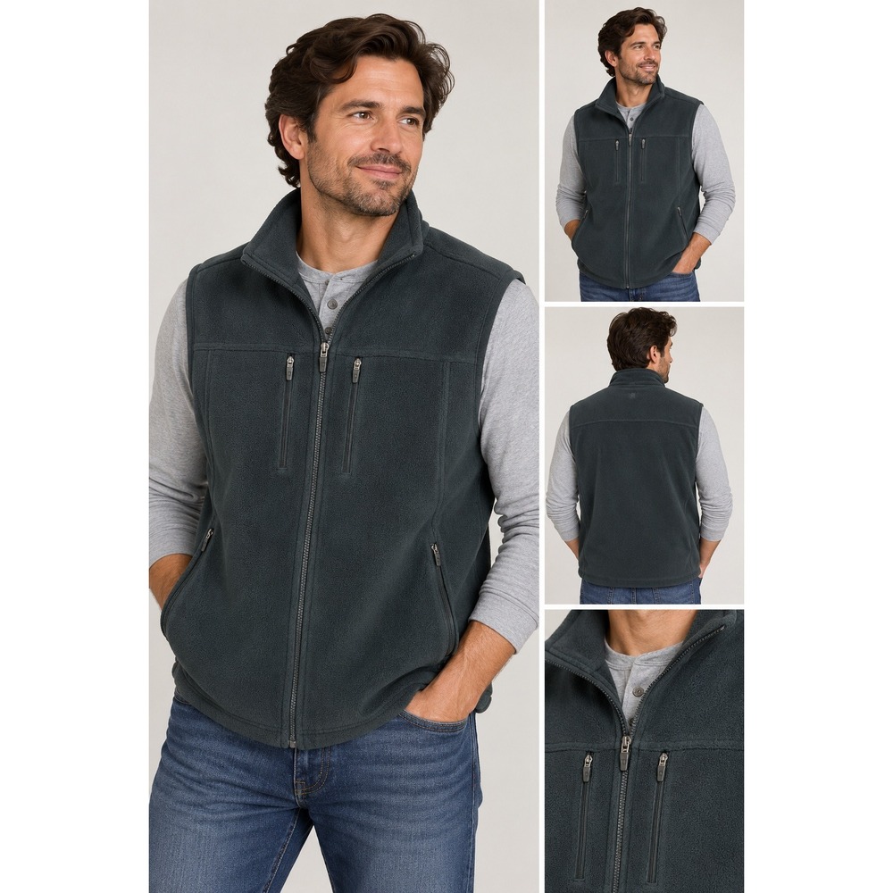 SCOTTeVEST Fleece Vest Mens XXL Black Multi-Pocket Travel Utility Gorpcore